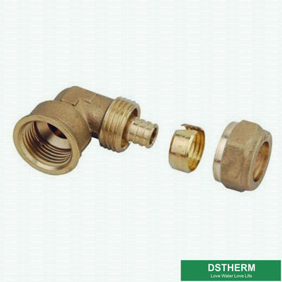 Female Threaded Elbow Pex Brass Fittings Brass Color Customized Logo Screw Fittings Middle Weight
