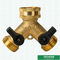 Type Y Water Two Ways Pipe Joint Union Connector Brass Valves